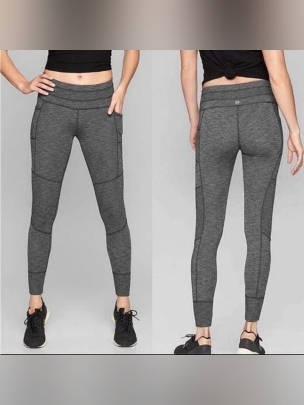 Athleta Excursion Hybrid Tight Leggings Jogger, Color Heather Gray Size XS